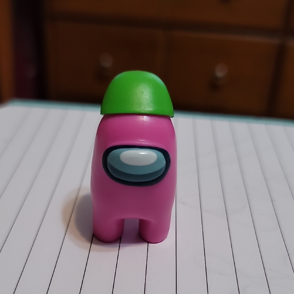 Pink and Green Crewmate Toy Figure